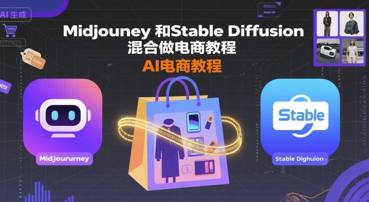 Midjourney和Stable Diffusion混合做电商教程-ai电商教程-菜菜网创