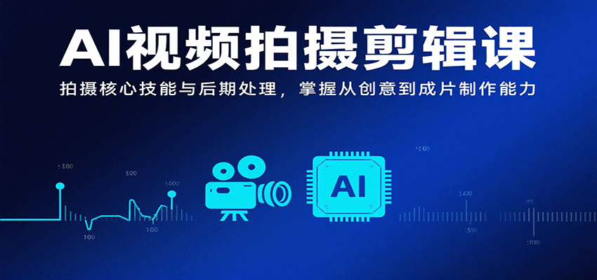 AI视频拍摄剪辑课，拍摄核心技能与后期处理，掌握从创意到成片制作能力-菜菜网创