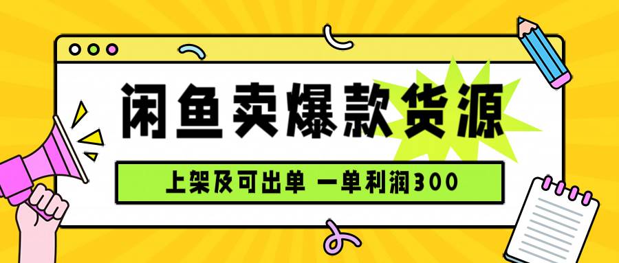 （15977期）闲鱼卖爆款货源，每天利润1000，上架即出单-菜菜网创