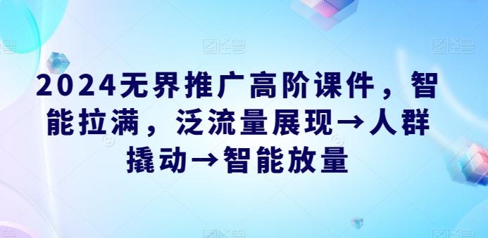 2024无界推广高阶课件，智能拉满，泛流量展现→人群撬动→智能放量-菜菜网创