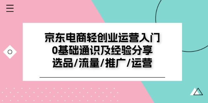 京东电商-轻创业运营入门0基础通识及经验分享：选品/流量/推广/运营-菜菜网创