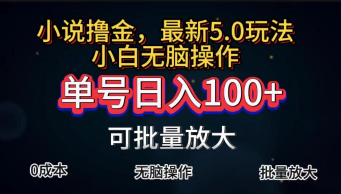 全自动小说撸金，单号日入100+小白轻松上手，无脑操作-菜菜网创