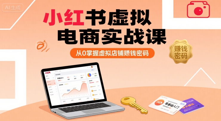 小红书虚拟电商实战课，从0掌握虚拟店铺賺钱密码-菜菜网创