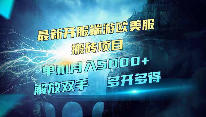 全网热门游戏欧美服端游搬砖，最新开服，项目红利期，单机月入5000+-菜菜网创