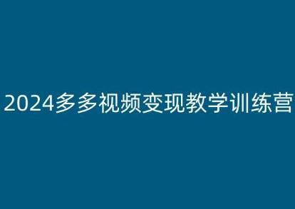 2024多多视频变现教学训练营，新手保姆级教程，适合新手小白-菜菜网创