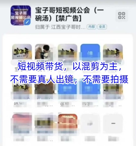 宝子哥头部团队短视频带货，以混剪为主，不需要真人出镜，不需要拍摄-菜菜网创