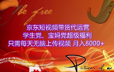 京东短视频带货代运营，学生党、宝妈党超级福利，只需每天无脑上传视频，月入8000+【仅揭秘】-菜菜网创