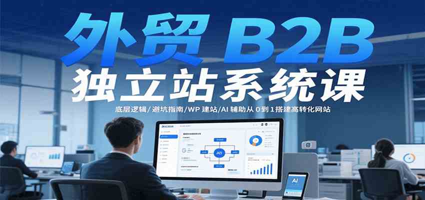 外贸B2B独立站系统课：底层逻辑/避坑指南/WP建站/AI辅助从0到1搭建高转化网站-菜菜网创