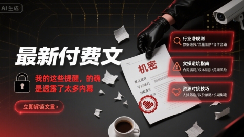 最新付费文：我的这些提醒，的确是透露了太多内幕-菜菜网创