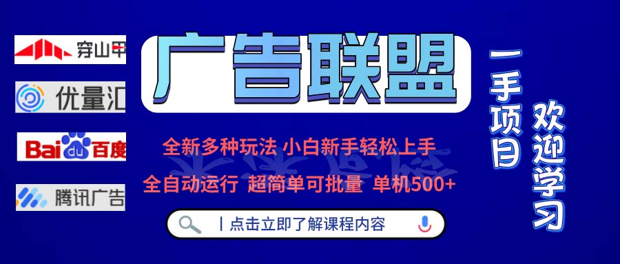 广告联盟 全新多种玩法 单机500+  全自动运行  可批量运行-菜菜网创