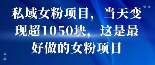 私域女粉项目，当天变现超1k，这是最好做的女粉项目，可放大操作-菜菜网创