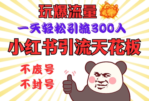 小红书引流天花板，玩爆流量，一天轻松引流300人，安全操作-菜菜网创
