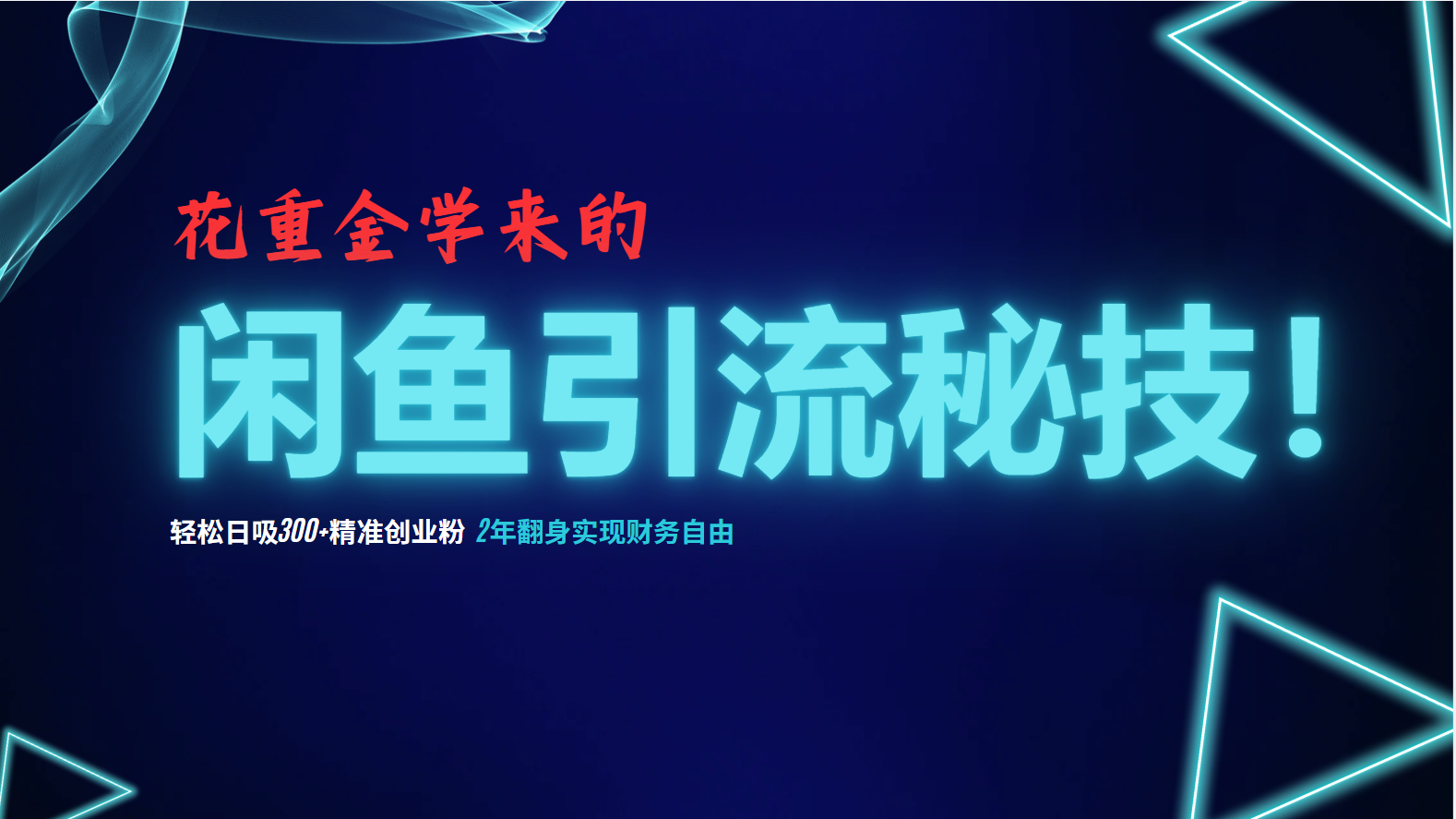 花重金学来的闲鱼引流秘技！轻松日吸300+精准创业粉，每天躺赚5000+，2…-菜菜网创