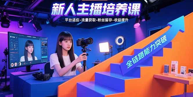 （15701期）新人主播培养课：平台适应-流量获取-粉丝留存-收益提升 全链路能力突破-菜菜网创