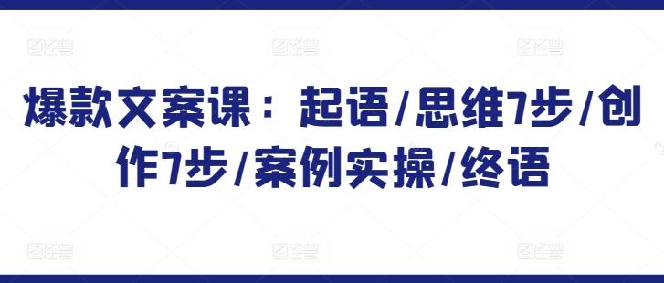 爆款文案课：起语/思维7步/创作7步/案例实操/终语-菜菜网创