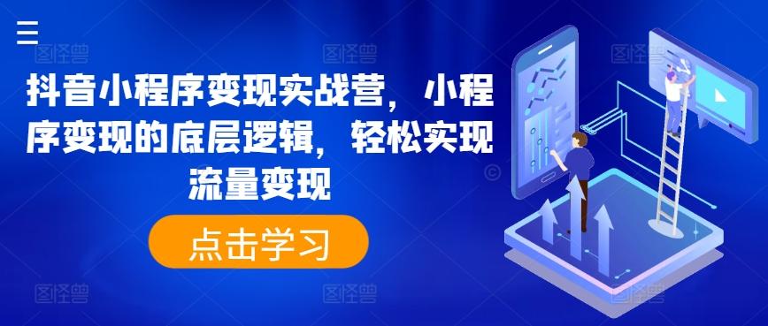 抖音小程序变现实战营，小程序变现的底层逻辑，轻松实现流量变现-菜菜网创
