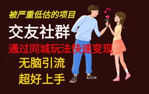 【无脑引流】同城搭子交友社群玩法教学-菜菜网创