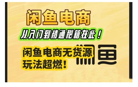 闲鱼电商实战课，从入门到精通秘籍在此，闲鱼电商无货源玩法超燃!-菜菜网创
