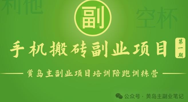手机搬砖小副业项目训练营1.0，实测1小时收益50+，一部手机轻松日入100+-菜菜网创