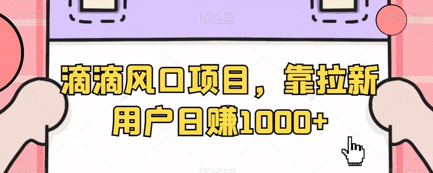 滴滴风口项目，靠拉新用户日赚1000+-菜菜网创