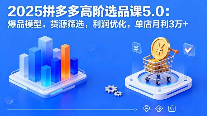 （16019期）2025拼多多高阶选品课5.0：爆品模型，货源筛选，利润优化，单店月利3万+-菜菜网创