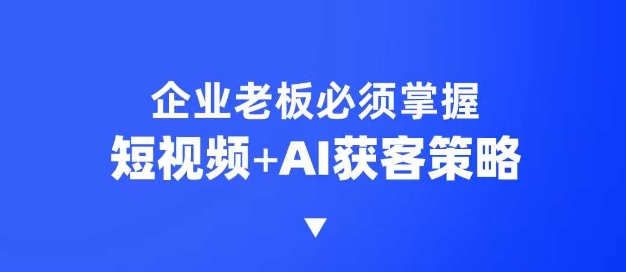 企业短视频AI获客霸屏流量课，6步短视频+AI突围法，3大霸屏抢客策略-菜菜网创