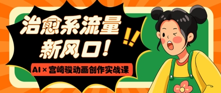治愈系流量新风口，AI+宫崎骏动画创作实战课，从0到1打造爆款视频-菜菜网创