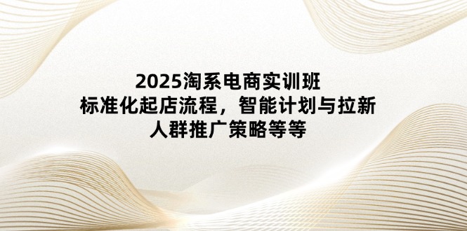 2025淘系电商实训班：标准化起店流程，智能计划与拉新，人群推广策略等等-菜菜网创