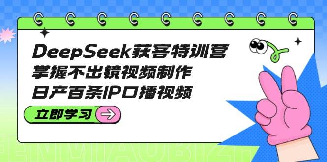 DeepSeek获客特训营：掌握不出镜视频制作，日产百条IP口播视频-菜菜网创