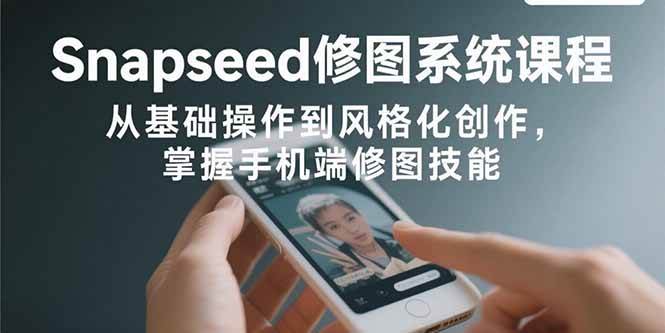 （15732期）Snapseed修图系统课程：从基础操作到风格化创作，掌握手机端修图技能-菜菜网创