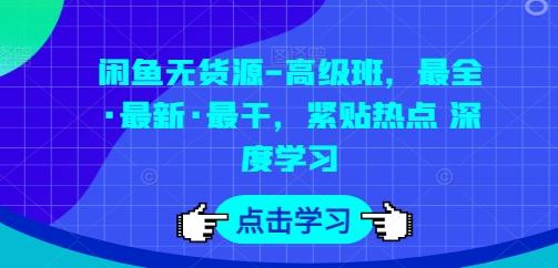闲鱼无货源-高级班，最全·最新·最干，紧贴热点 深度学习-菜菜网创