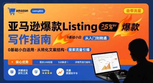 亚马逊爆款Listing写作方法，亚马逊0基础小白也能写爆款自带流量的Listing-菜菜网创