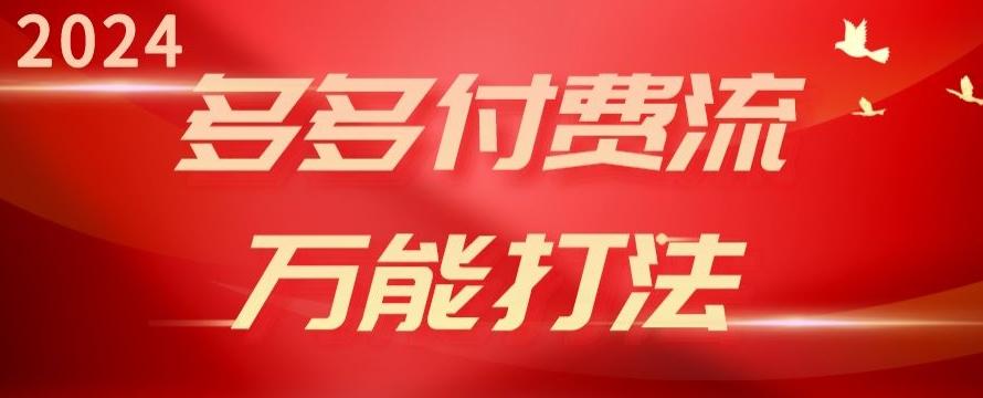 2024多多付费流万能打法、强付费起爆、流量逻辑、高转化、高投产【揭秘】-菜菜网创