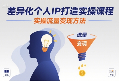 差异化个人IP打造实操课程，实操流量变现方法-菜菜网创