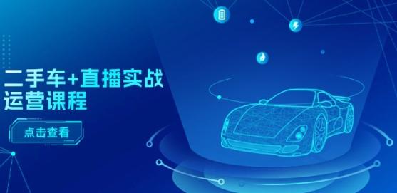 二手车+直播实战运营课程：直播推荐/短视频推荐/千川投放/直播全流程-菜菜网创