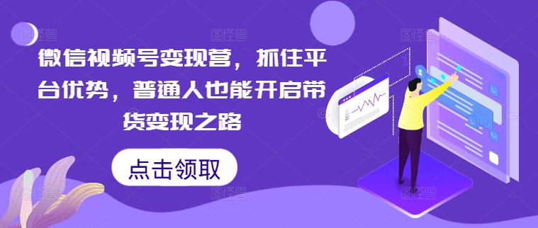 微信视频号变现营，抓住平台优势，普通人也能开启带货变现之路-菜菜网创
