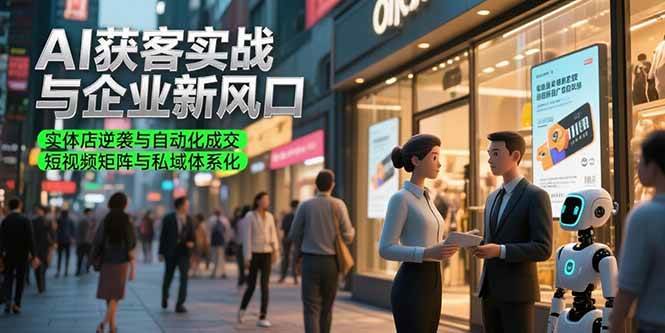 （15348期）AI获客实战与企业新风口，实体店逆袭与自动化成交 短视频矩阵与私域体系化-菜菜网创
