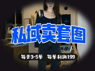 私域卖套图每天3-5单，每单利润99-菜菜网创