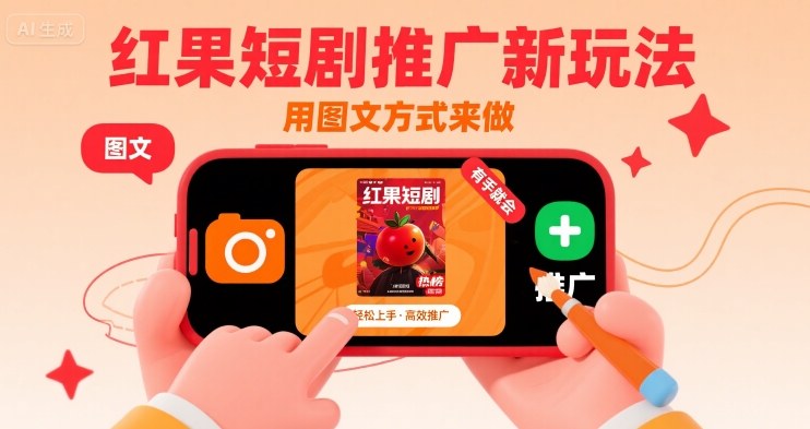 红果短剧推广新玩法，用图文方式来做，有手就会-菜菜网创