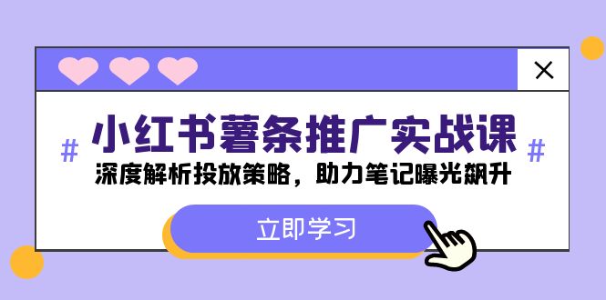 小红书-薯条推广实战课：深度解析投放策略，助力笔记曝光飙升-菜菜网创