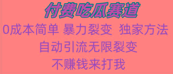 吃瓜付费赛道，暴力无限裂变，0成本，实测日入700+！！！-菜菜网创