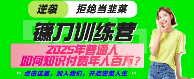 【网创项目终点站-镰刀训练营超级IP合伙人】25年普通人如何通过“知识付费”年入百个-仅此一版【揭秘】-菜菜网创