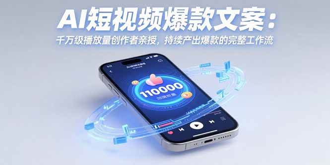 （15569期）AI短视频爆款文案：千万级播放量创作者亲授，持续产出爆款的完整工作流-菜菜网创