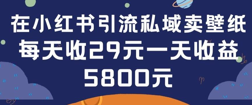 在小红书引流私域卖壁纸每张29元单日最高卖出200张(0-1搭建教程)【揭秘】-菜菜网创