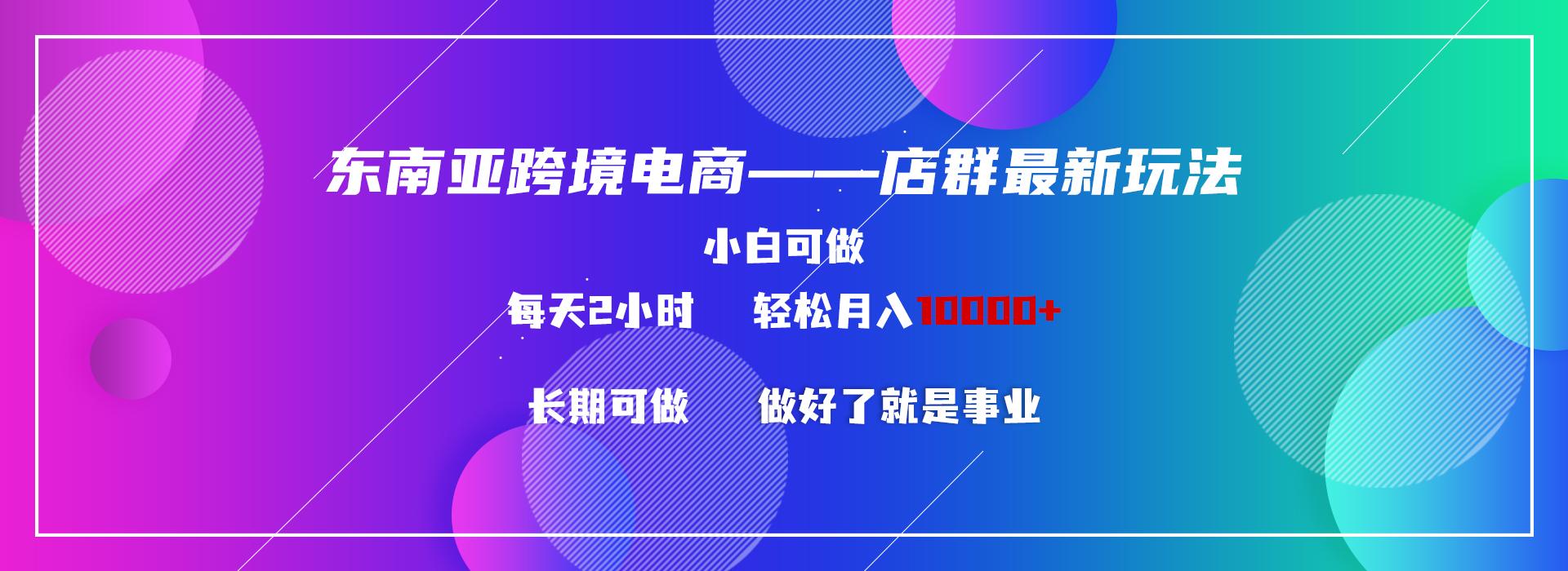 东南亚跨境电商店群新玩法2—小白每天两小时 轻松10000+-菜菜网创