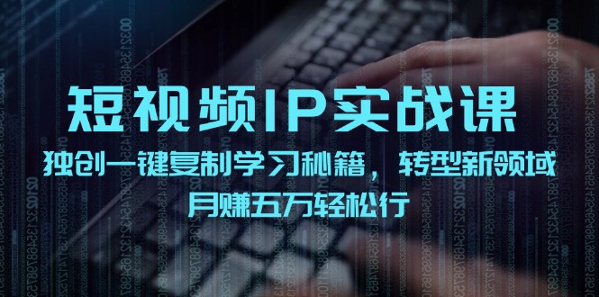 短视频IP实战课，独创一键复制学习秘籍，转战新领域，月赚五万轻松行-菜菜网创