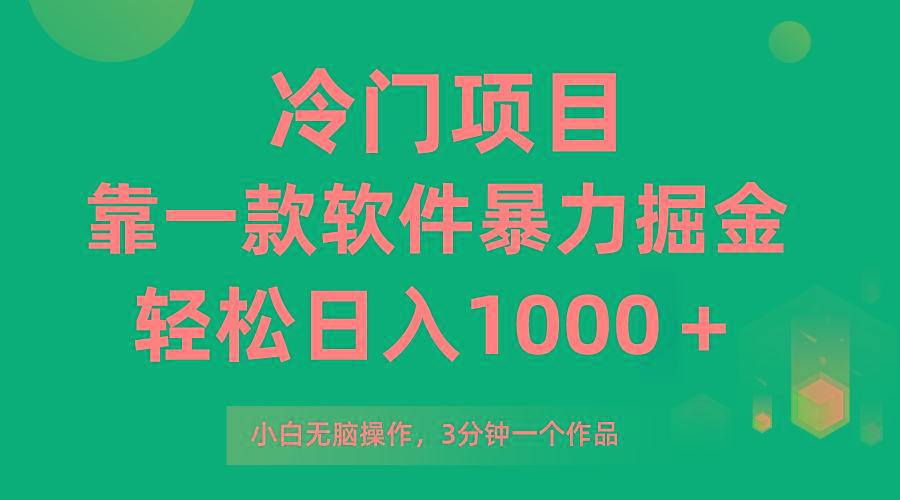 (9791期)冷门项目，靠一款软件暴力掘金日入1000＋，小白轻松上手第二天见收益-菜菜网创