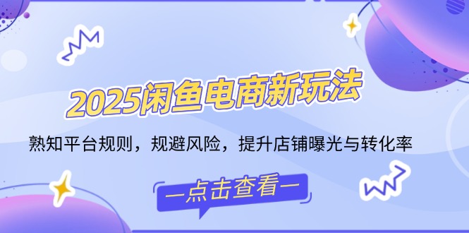 2025闲鱼电商新玩法，熟知平台规则，规避风险，提升店铺曝光与转化率-菜菜网创