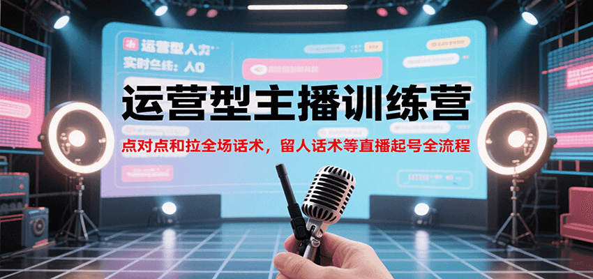 运营型主播训练营，点对点和拉全场话术，留人话术等直播起号全流程（更新7月）-菜菜网创
