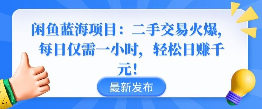 闲鱼蓝海项目：二手交易火爆，每日仅需一小时，轻松日赚千元【揭秘】-菜菜网创